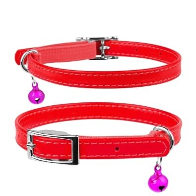 Нашийник для кошенят Collar 32483 WAUDOG Glamour з гумкою, ширина 9 мм довжина 22-30 см, червоний
