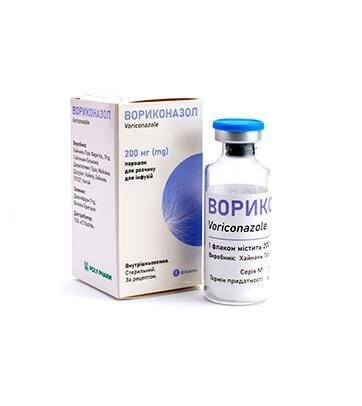 Вориконазол порошок для р-ну д/інф. по 200 мг №1 у флак.