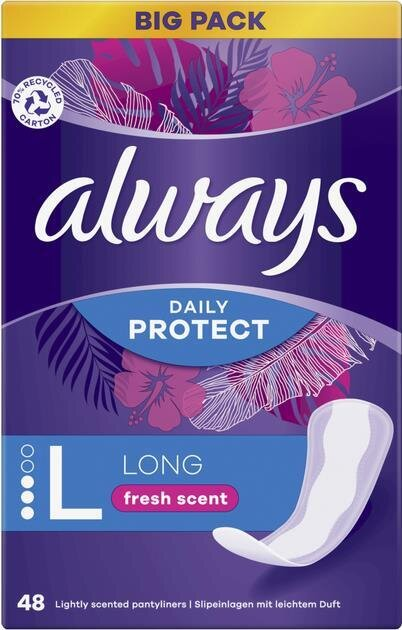 Прокладки щоденні Always Daily Protect Long Свіжий аромат, 48 штук