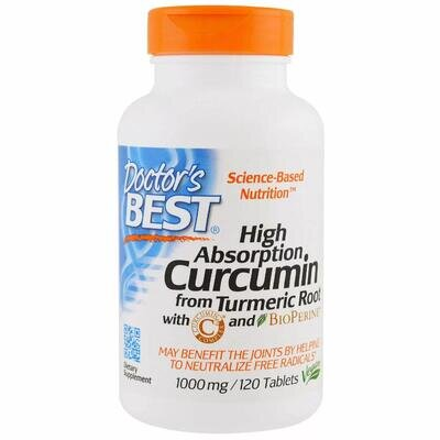 Куркумін С3 комплекс Doctor's Best High Absorption Curcumin with C3 Complex and BioPerine, 120 таблеток