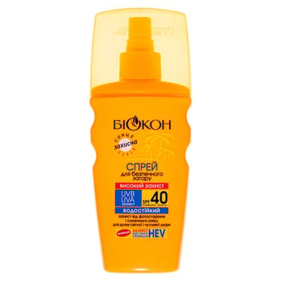 Спрей Біокон Високий захист, SPF 40, для безпечної засмаги, 160 мл