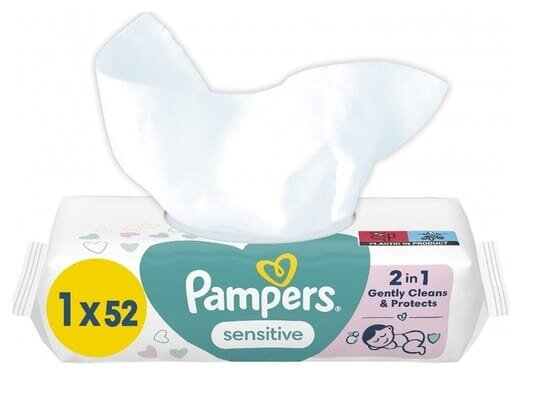 Серветки вологі Pampers Sensitive дитячі, 52 шт