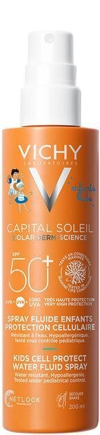Спрей-флюїд Vichy Capital Soleil сонцезахисний водостійкий, для чутливої шкіри дітей, SPF 50+, 200 мл