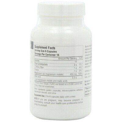 Магній малат Source Naturals Magnesium Malate, 100 капсул