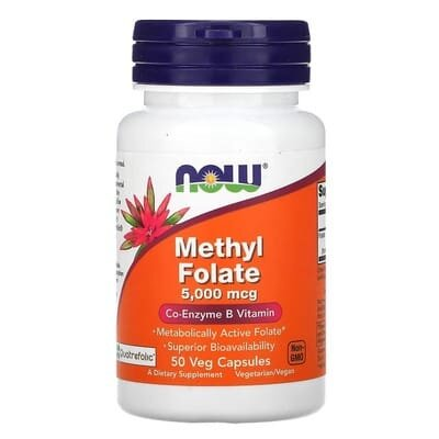 Метилфолат NOW Methyl Folate 5000 мкг вег. капсули №50