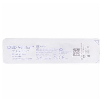 Канюля внутрішньовенна BD Venflon 22G 0,8 х 25 мм, синій