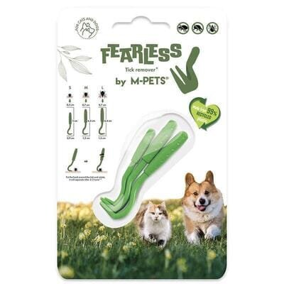 Набір для видалення кліщів M-Pets Fearless Tick Remover для котів та собак, зелений, 3 штуки
