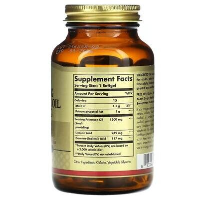 Примули вечірньої олія Solgar Evening Primrose Oil 1300 мг м'які капсули №60