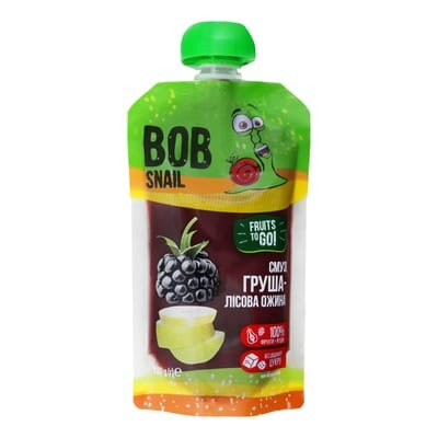 Пюре фруктове Bob Snail Fruits To Go Смузі Груша-Лісова Ожина, пастеризоване, 120 г