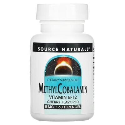 Вітамін В12 (метилкобаламін) Source Naturals MethylCobalamin 5 мг вишня, 60 таблеток