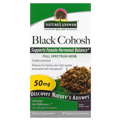 Клопогон Nature's Answer Black Cohosh Full Spectrum Herb 50 мг, 90 вегетаріанських капсул