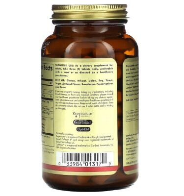 Глюкозамін, гіалуронова кислота, хондроїтин та МСМ Solgar Glucosamine Hyaluronic Acid Chondroitin MSM таблетки №120