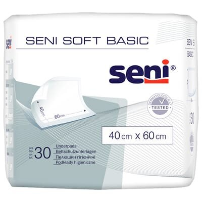 Пелюшки Seni Soft Basic одноразові гігієнічні 40х60 см, 30 шт