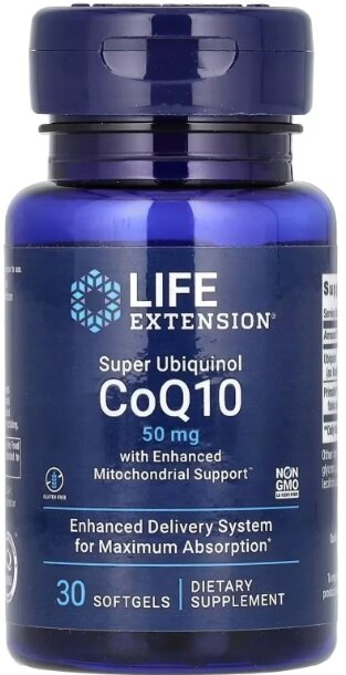 Супер Убіхінол CoQ10 Life Extension Super Ubiquinol CoQ10 50 мг, 30 м'яких капсул