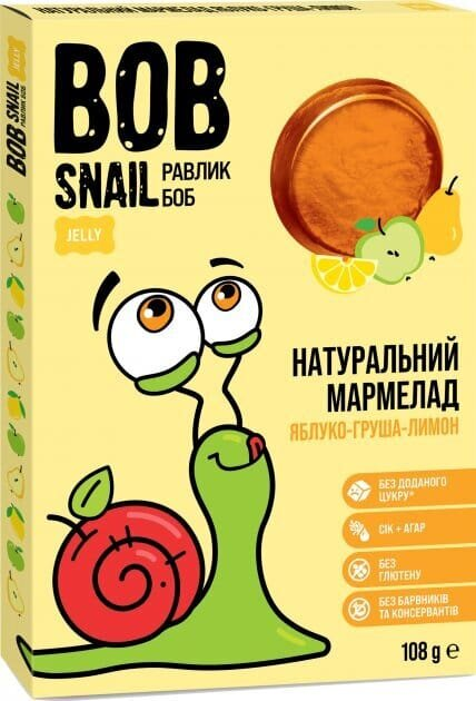 Мармелад Bob Snail Jelly яблуко-груша-лимон, 108 г