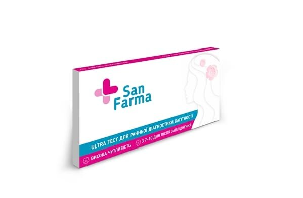 Тест-смужка San Farma Ultra для раннього визначення вагітності, 1 штука
