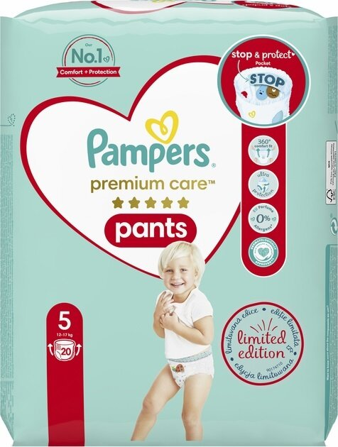 Підгузки-трусики дитячі Pampers Premium Care Pants дитячі розмір 5, 12-17 кг, 20 шт