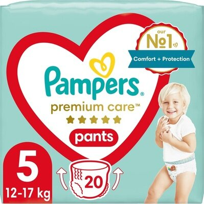 Підгузки-трусики дитячі Pampers Premium Care Pants дитячі розмір 5, 12-17 кг, 20 шт