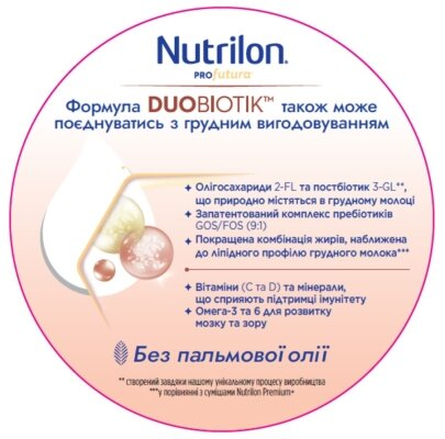 Суміш суха молочна Nutrilon Profutura 2 для харчування дітей від 6 до 12 місяців, 800 г