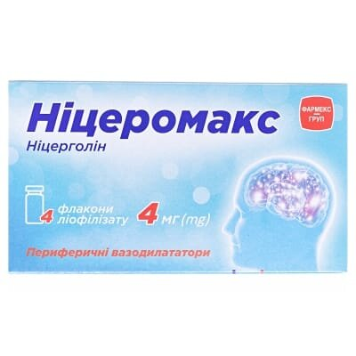Ніцеромакс ліофілізат для р-ну д/ін. по 4 мг №4 у флак.
