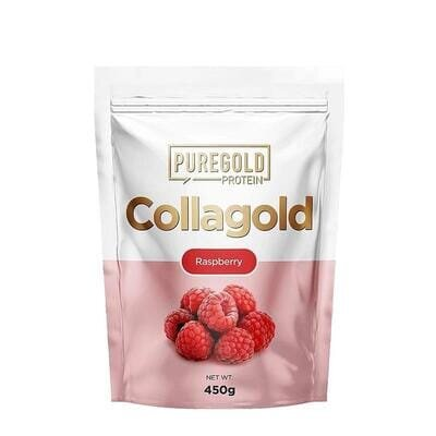 Колаген Pure Gold CollaGold Raspberry з гіалуроновою кислотою, вітаміном С та цинком, зі смаком малини, 450 г