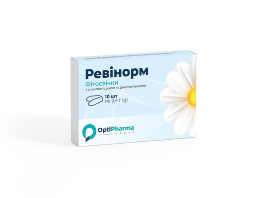 Ревінорм фітосвічки хлоргексидин та декспантенол по 2,4 г №10 (5х2)