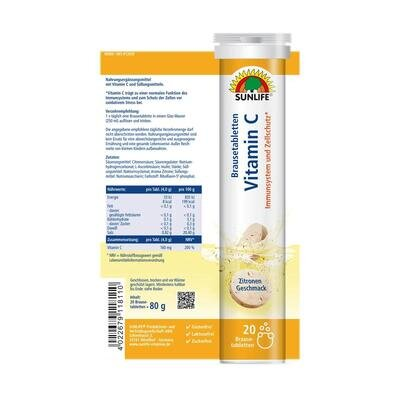 Вітаміни Sunlife Vitamin C Brausetabletten таблетки шипучі №20