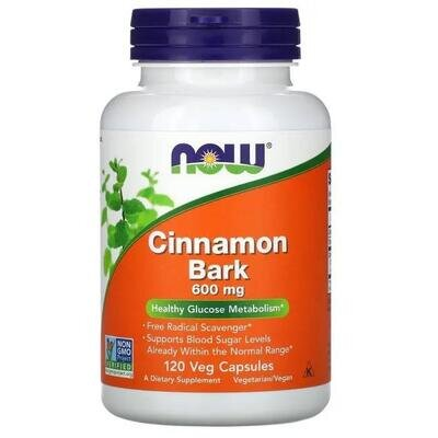 Кориці кора NOW Cinnamon Bark 600 мг вег. капсули №120
