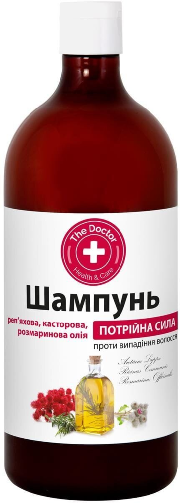 Шампунь The Doctor Потрійна сила реп'яхова, касторова, розмаринова олія, 1000 мл