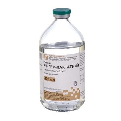 Рінгер-лактатний розчин д/інф. по 400 мл у пляш.