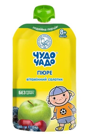 Пюре фруктове Чудо-Чадо Вітамінний салатик із вітаміном C, 180 г