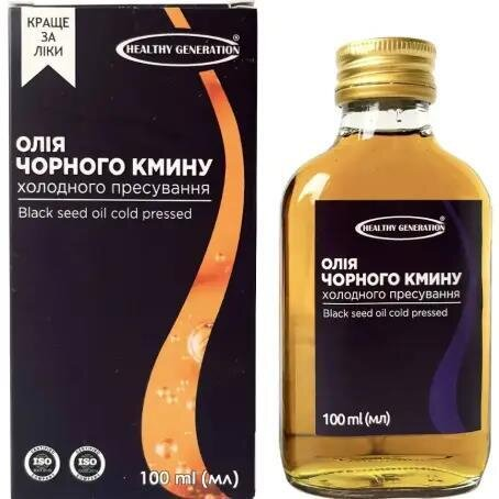 Олія чорного кмину Healthy Generation холодного пресування, 100 мл