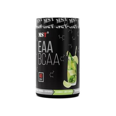 Комплекс амінокислот MST Nutrition BCAA & EAA Zero огірок лайм, 40 порцій, 520 г