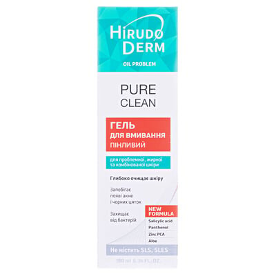 Гель для вмивання Hirudo Derm Oil Problem Pure Clean пінливий, 180 мл