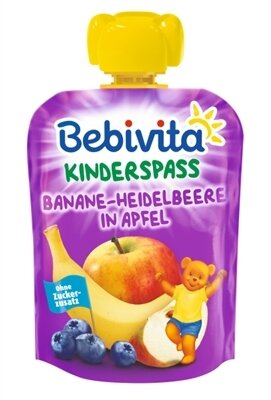 Пюре фруктове Bebivita Банан-Чорниця-Яблуко, 90 г