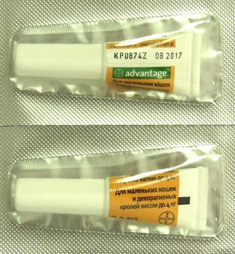 Адвантейдж 40 Bayer краплі від заражень блохами для котів і кошенят до 4 кг, 1 піпетка