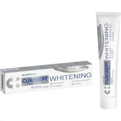 Зубна паста Curasept Whitening відбілююча з перекисом водню та ПВП, 75 мл