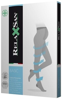Колготки компресійні для вагітних Relaxsan Basic 890 компресія 18-22 мм рт.ст., 140 den, колір бежевий, розмір 4