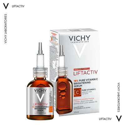 Сироватка для обличчя Vichy Liftactiv з вітаміном C 16% для освітлення тону шкіри та розгладжування ліній зневоднення, 20 мл