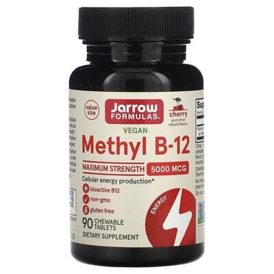 Метил В12 Jarrow Formulas Methyl B-12 5000 мкг смак вишні, 90 жувальних таблеток