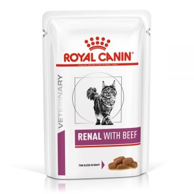 Корм вологий для кішок Royal Canin Renal Feline Beef pouches з хронічною нирковою недостатністю, яловичина, 85 г
