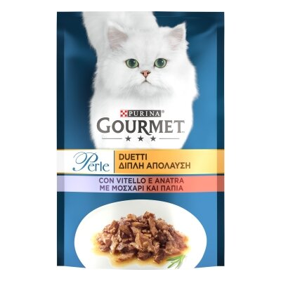 Корм вологий для кішок Purina Gourmet Perle Duo з телятиною і качкою, 85 г