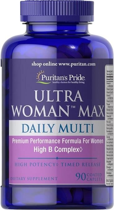 Вітаміни Puritan's Pride Ultra Woman Max Daily Multi для жінок, 90 каплет