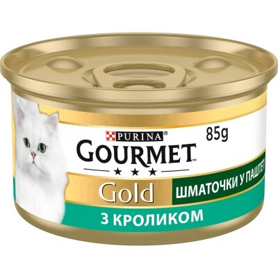 Корм вологий для кішок Purina Gourmet Gold з кроликом, шматочки в паштет по 85 г