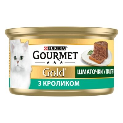 Корм вологий для кішок Purina Gourmet Gold з кроликом, шматочки в паштет по 85 г