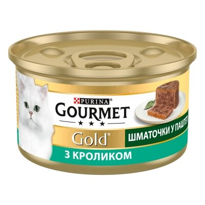 Корм вологий для кішок Purina Gourmet Gold з кроликом, шматочки в паштет по 85 г