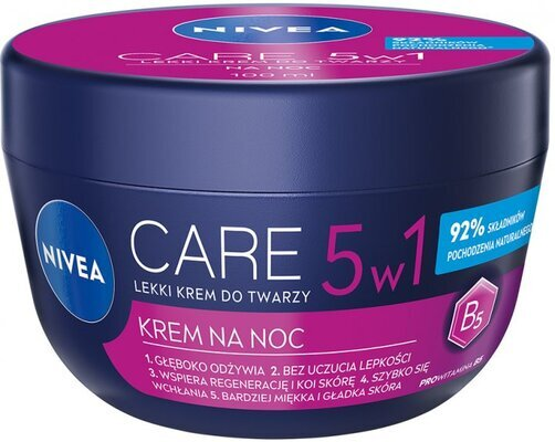 Крем для обличчя Nivea Care нічний живильний відновлюючий заспокійливий, 100 мл