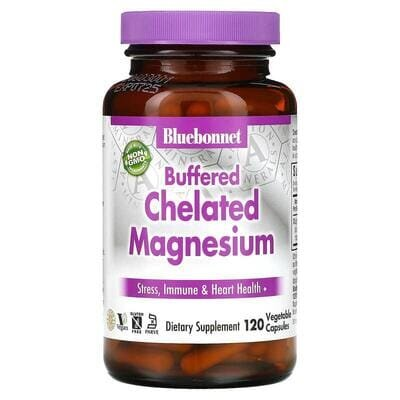 Хелатний Буферний Магній Bluebonnet Nutrition Buffered Chelated Magnesium, 120 рослинних капсул