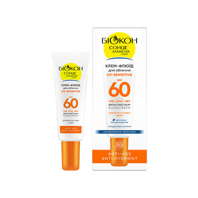 Крем-флюїд для обличчя Біокон UV-Sensitive для фоточутливої шкіри SPF60, 25 мл