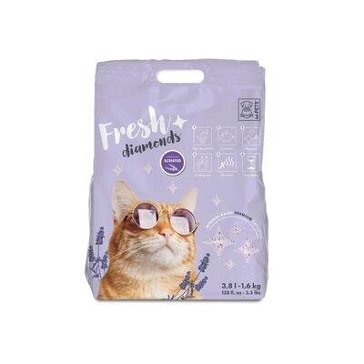 Наповнювач для котячого туалету M-Pets Fresh Diamonds силікагелевий з ароматом лаванди, 1,6 кг (3,8 л)